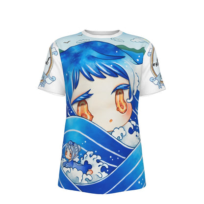 drownin in anime printed short sleeved t- shirt