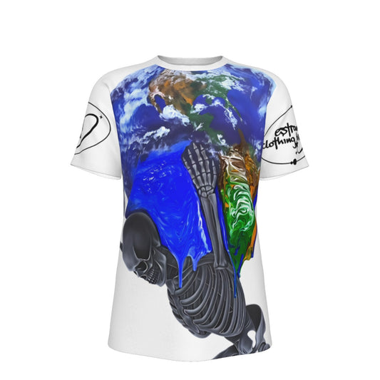 weight of the world printed short sleeved t- shirt