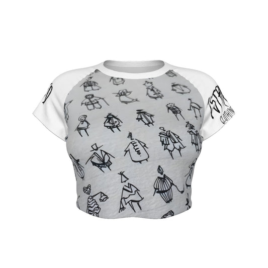 dancing logo loaded Printed Women's Raglan Cropped T-shirt