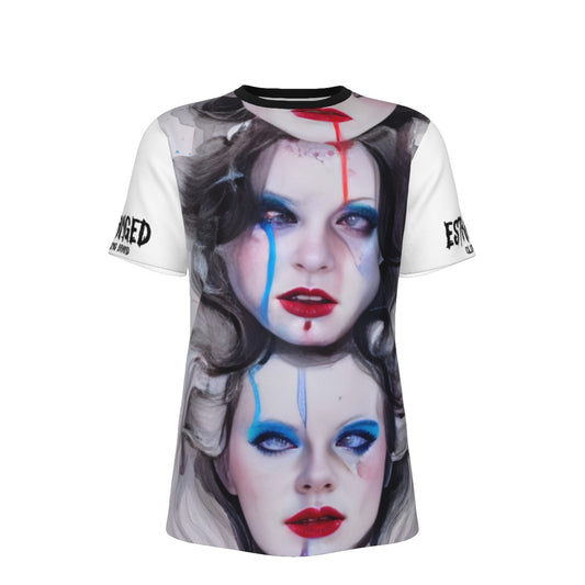 color cry printed short sleeved t-shirt